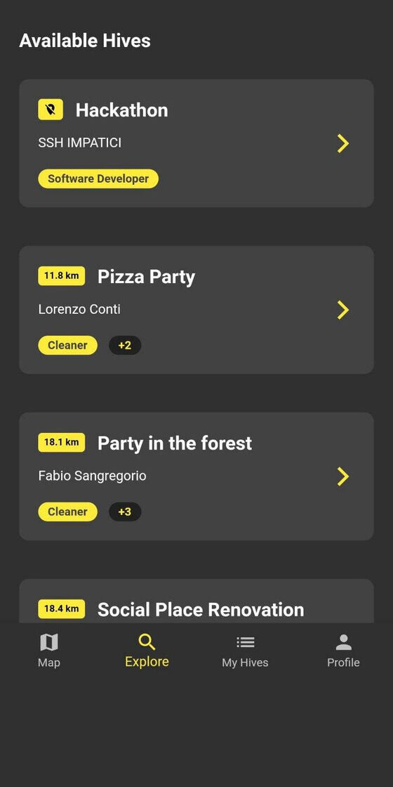 Screenshot dell'app Beelder